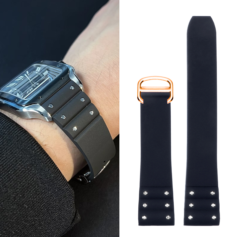 Cartier Watch Santos - Bracelet de montre en caoutchouc de
